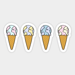 Pastel ice cream earth Sticker